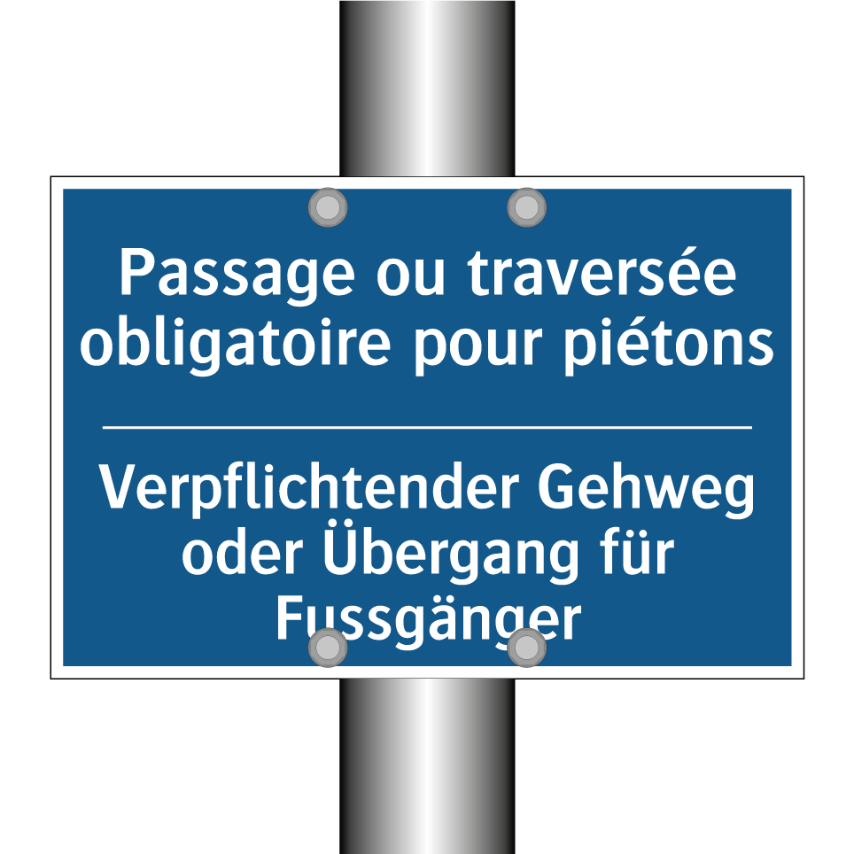 Verpflichtender Gehweg oder Übergang  /.../ - Passage ou traversée obligatoire  /.../