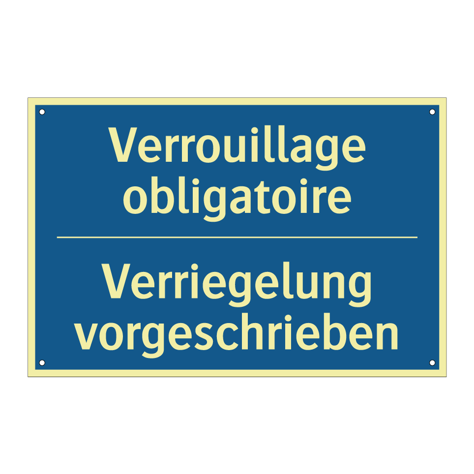 Verriegelung vorgeschrieben - Verrouillage obligatoire