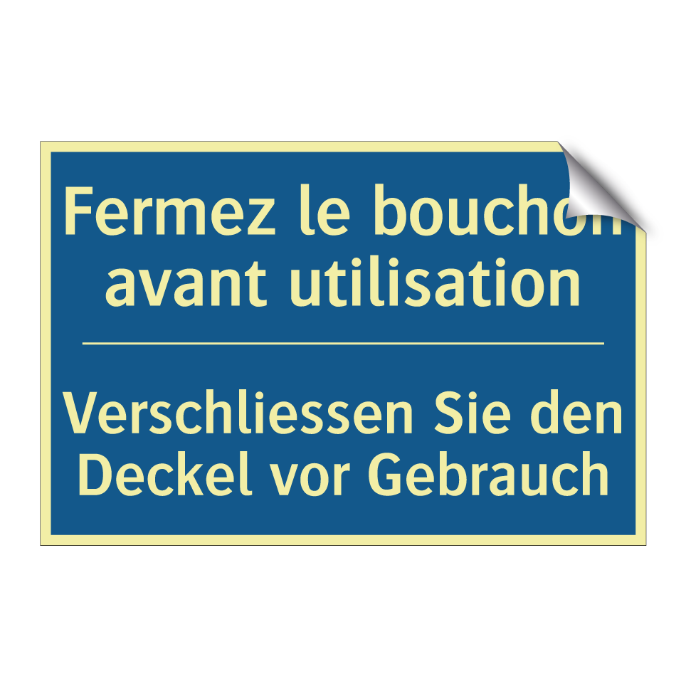 Verschliessen Sie den Deckel vor  /.../ - Fermez le bouchon avant utilisation /.../