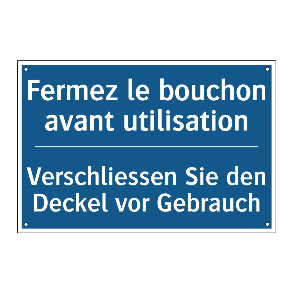Verschliessen Sie den Deckel vor  /.../ - Fermez le bouchon avant utilisation /.../