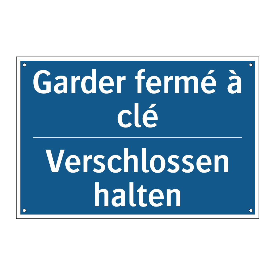 Verschlossen halten - Garder fermé à clé