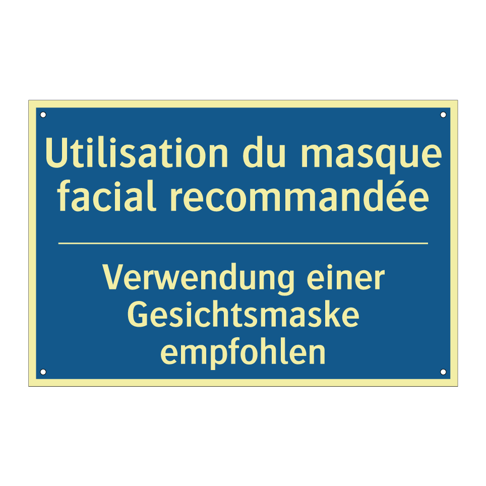 Verwendung einer Gesichtsmaske  /.../ - Utilisation du masque facial recommandée /.../