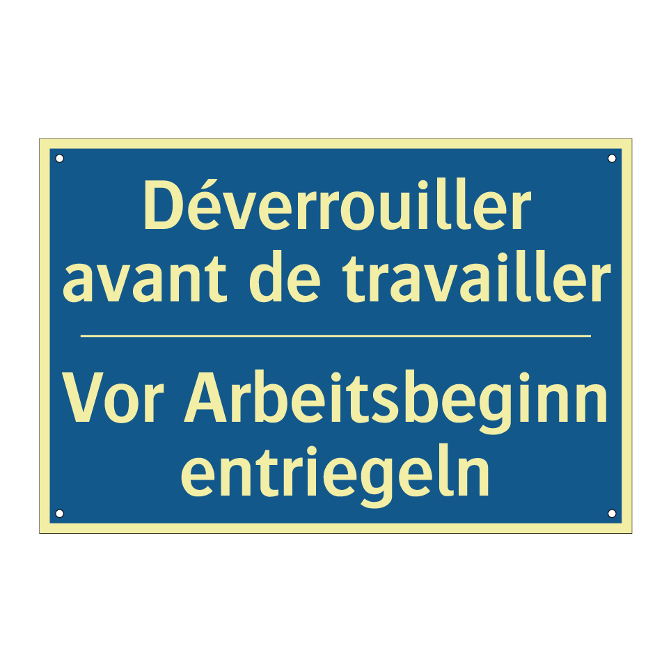 Vor Arbeitsbeginn entriegeln - Déverrouiller avant de travailler /.../