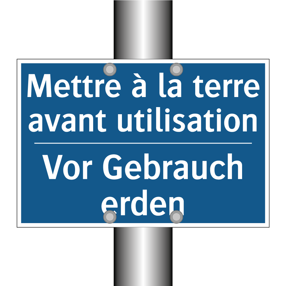 Vor Gebrauch erden - Mettre à la terre avant utilisation /.../