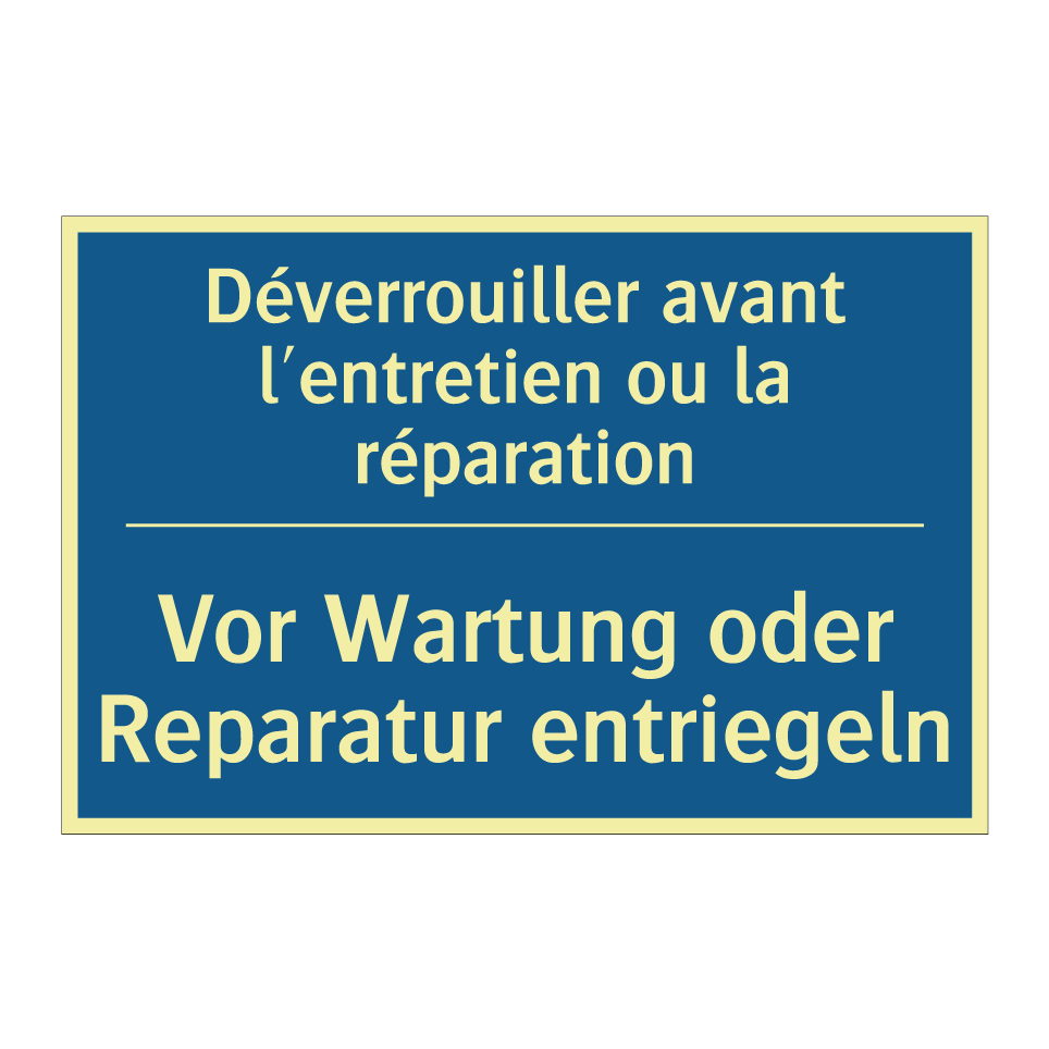 Vor Wartung oder Reparatur entriegeln /.../ - Déverrouiller avant l'entretien  /.../