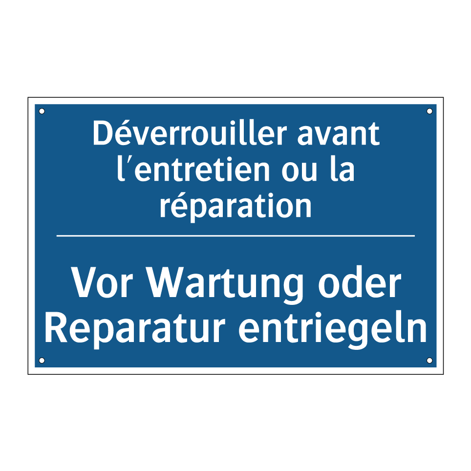 Vor Wartung oder Reparatur entriegeln /.../ - Déverrouiller avant l'entretien  /.../