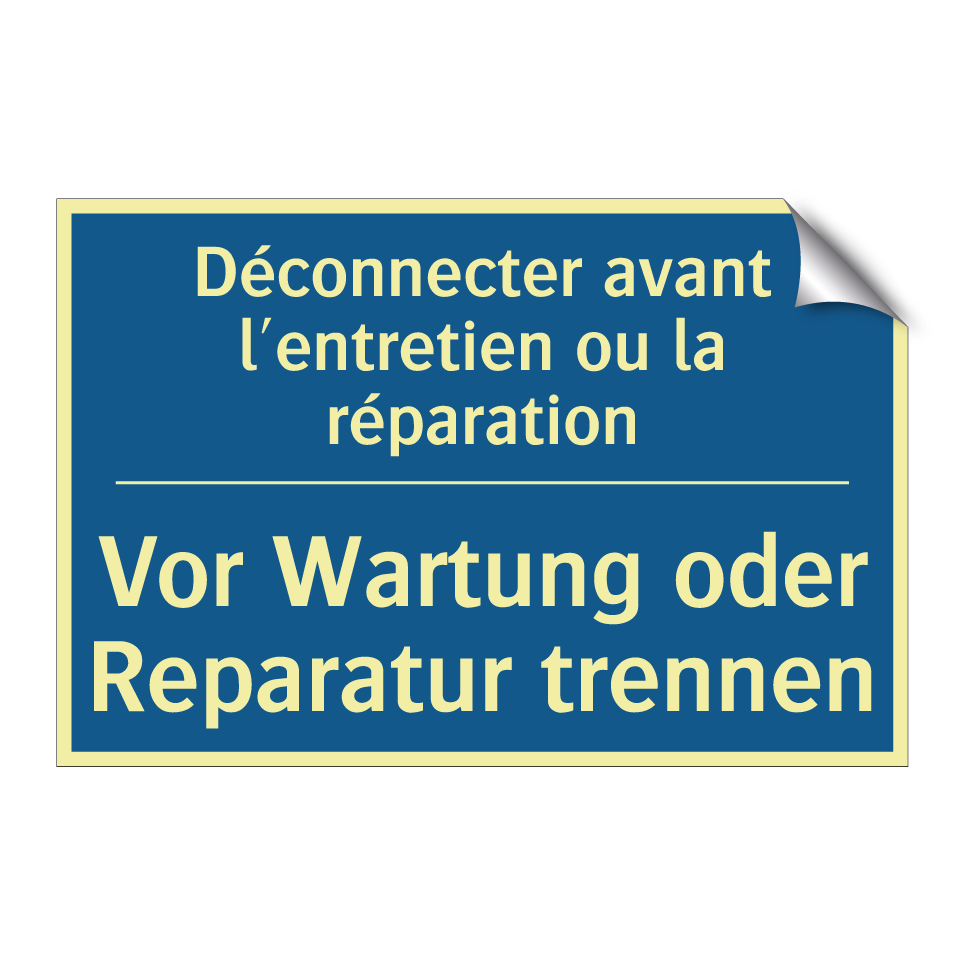 Vor Wartung oder Reparatur trennen /.../ - Déconnecter avant l'entretien  /.../