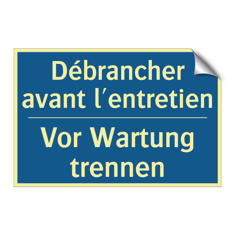 Vor Wartung trennen - Débrancher avant l'entretien