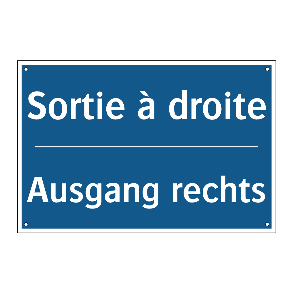 Ausgang rechts - Sortie à droite