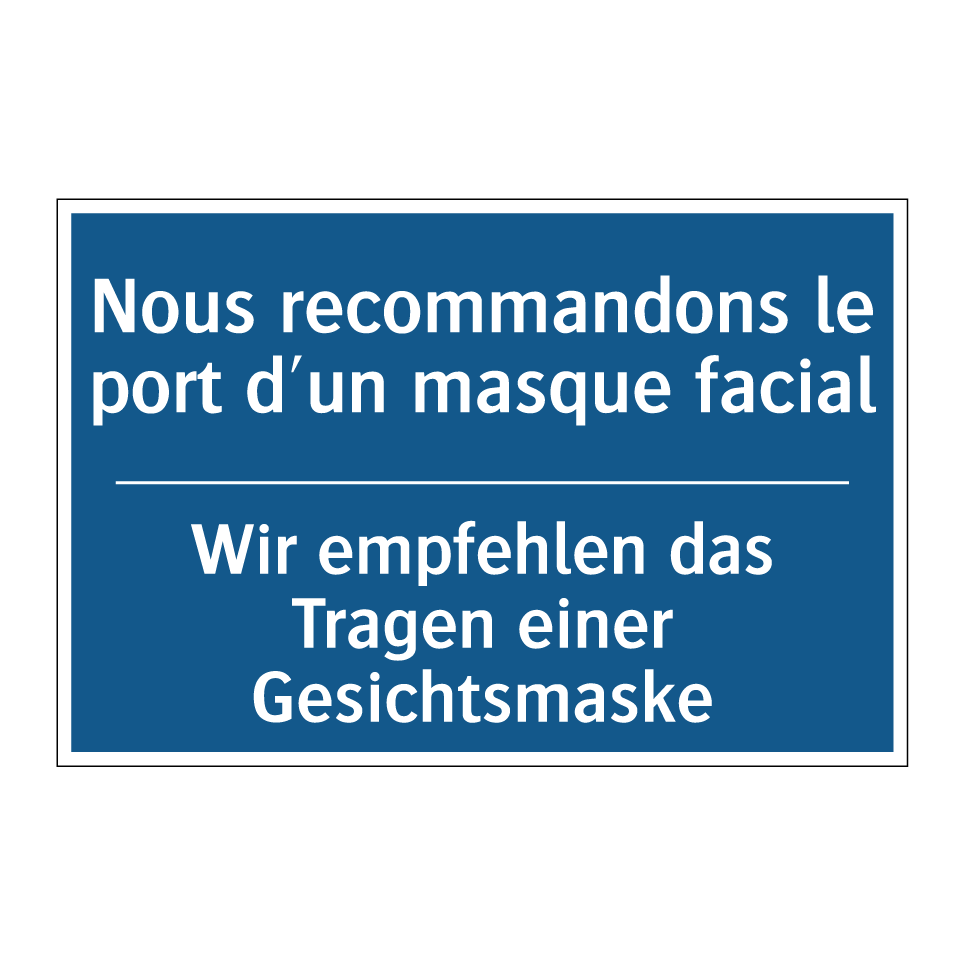 Wir empfehlen das Tragen einer  /.../ - Nous recommandons le port d'un  /.../