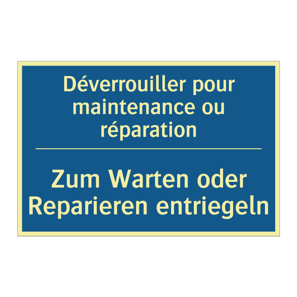 Zum Warten oder Reparieren entriegeln /.../ - Déverrouiller pour maintenance  /.../