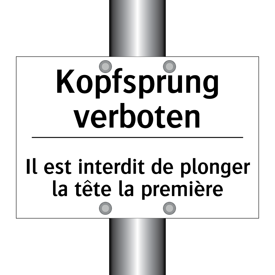 Kopfsprung verboten - Il est interdit de plonger la /.../