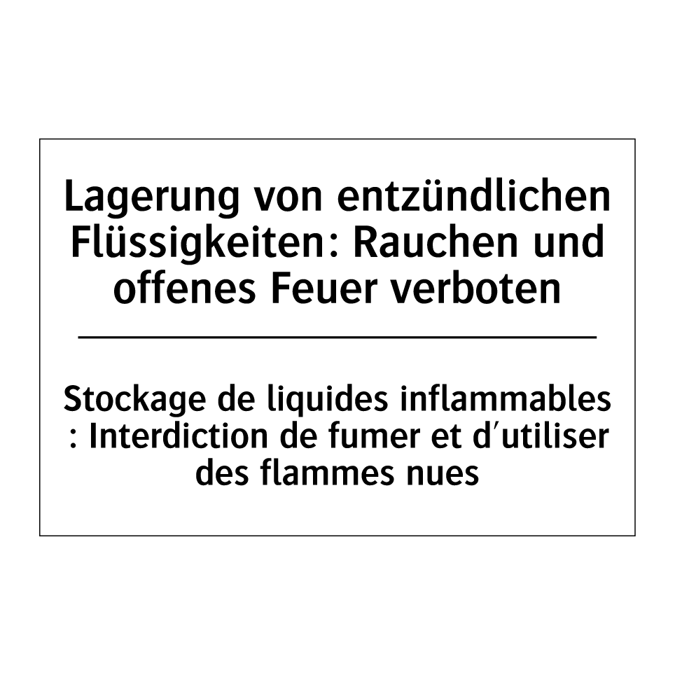 Lagerung von entzündlichen Flüssigkeiten: /.../ - Stockage de liquides inflammables /.../