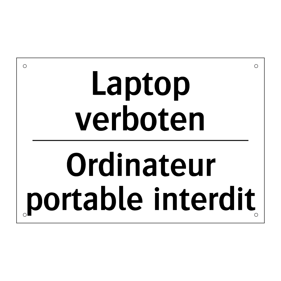 Laptop verboten - Ordinateur portable interdit
