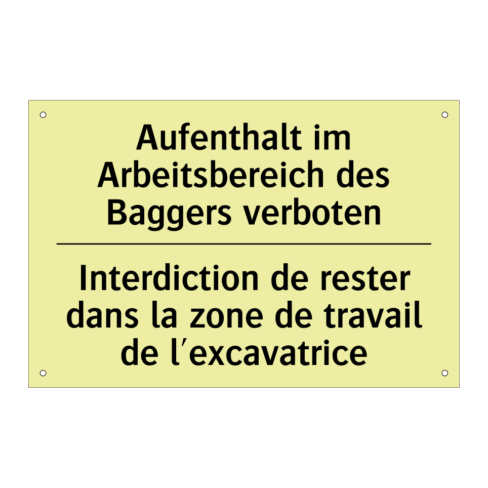 Aufenthalt im Arbeitsbereich des /.../ - Interdiction de rester dans la /.../