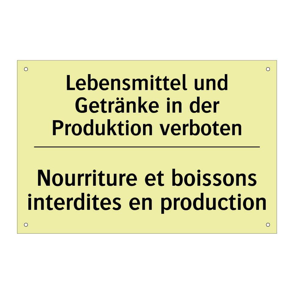 Lebensmittel und Getränke in der /.../ - Nourriture et boissons interdites /.../