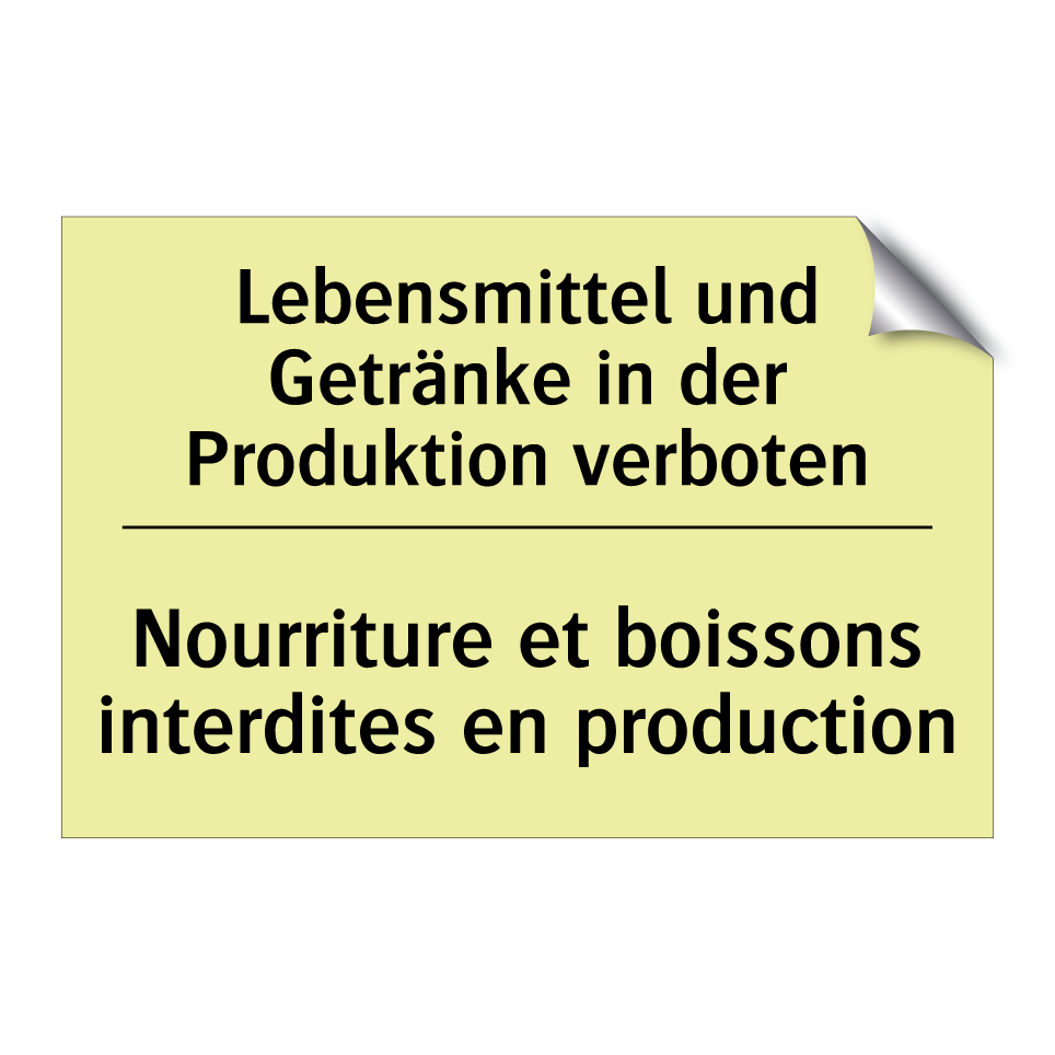 Lebensmittel und Getränke in der /.../ - Nourriture et boissons interdites /.../