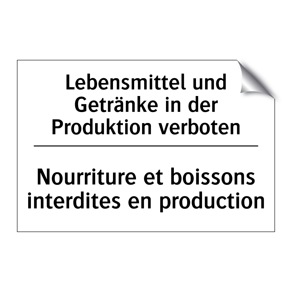 Lebensmittel und Getränke in der /.../ - Nourriture et boissons interdites /.../
