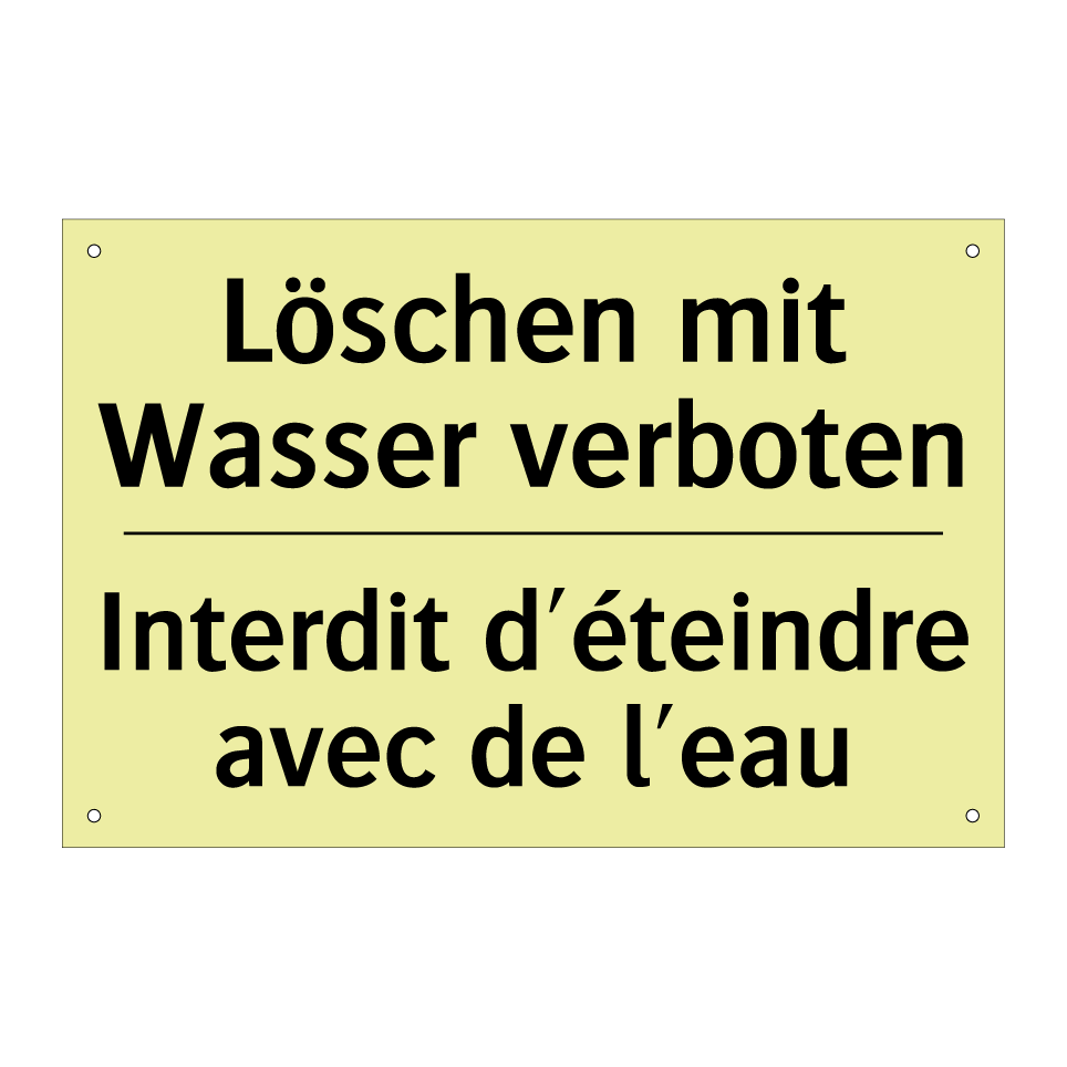 Löschen mit Wasser verboten - Interdit d'éteindre avec de l'eau /.../