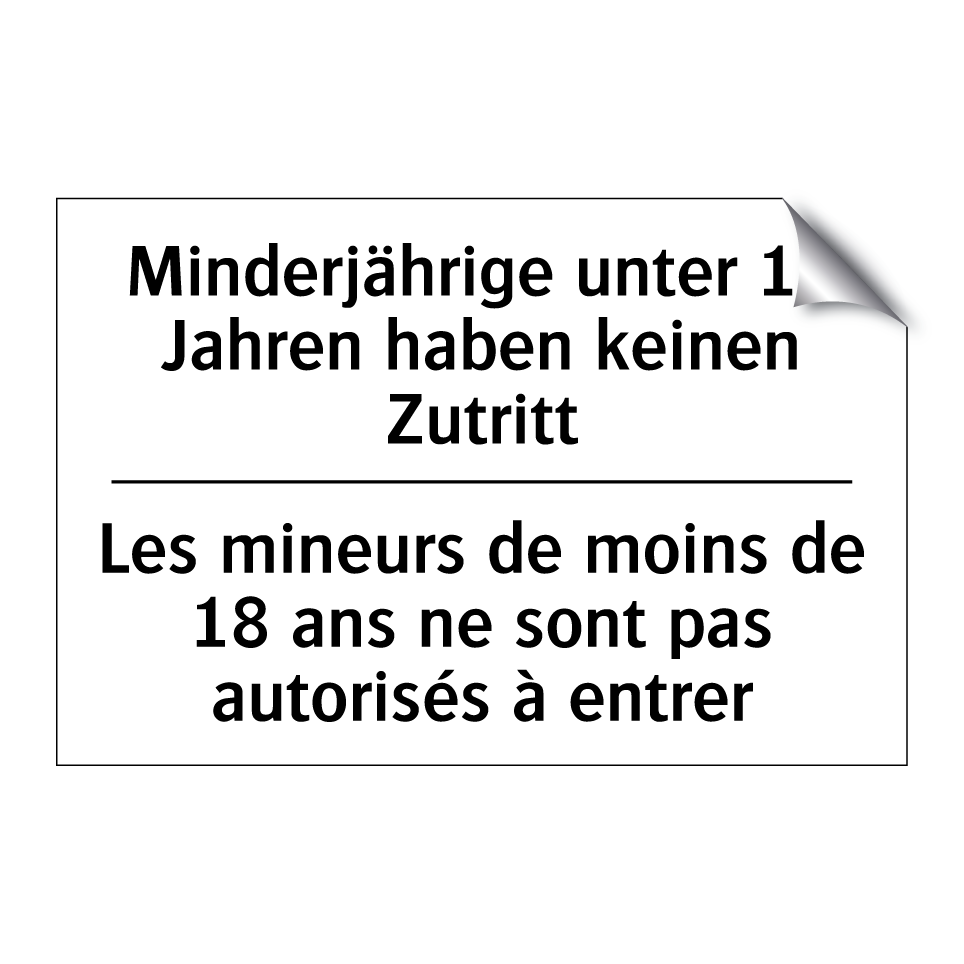 Minderjährige unter 18 Jahren /.../ - Les mineurs de moins de 18 ans /.../