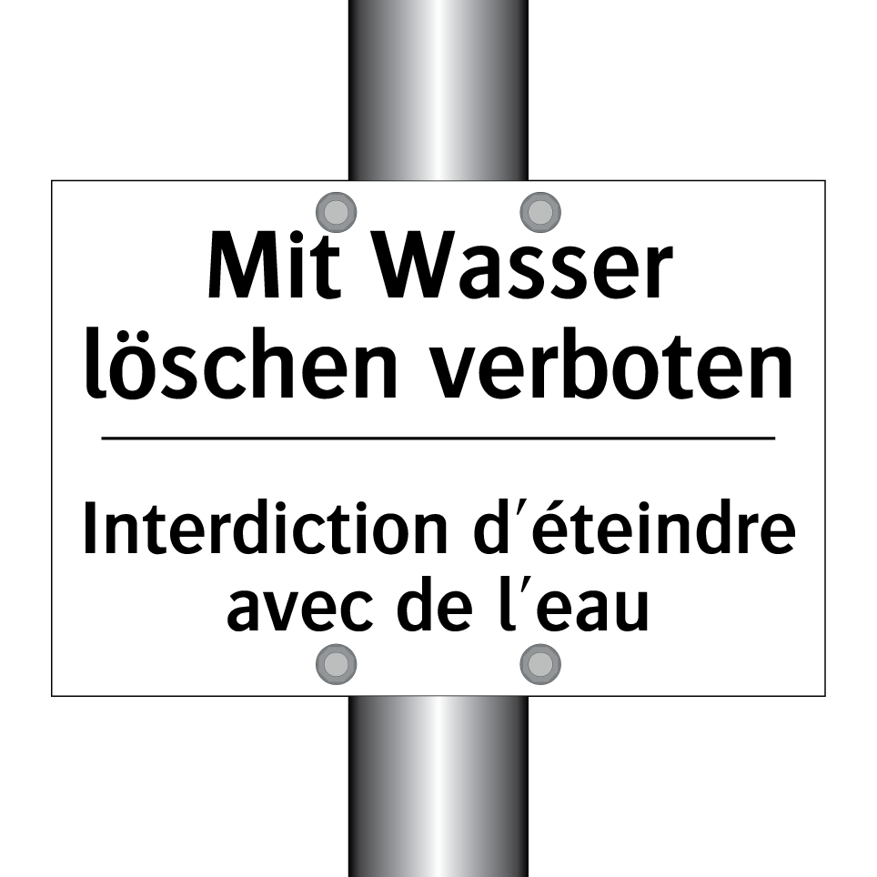 Mit Wasser löschen verboten - Interdiction d'éteindre avec de /.../