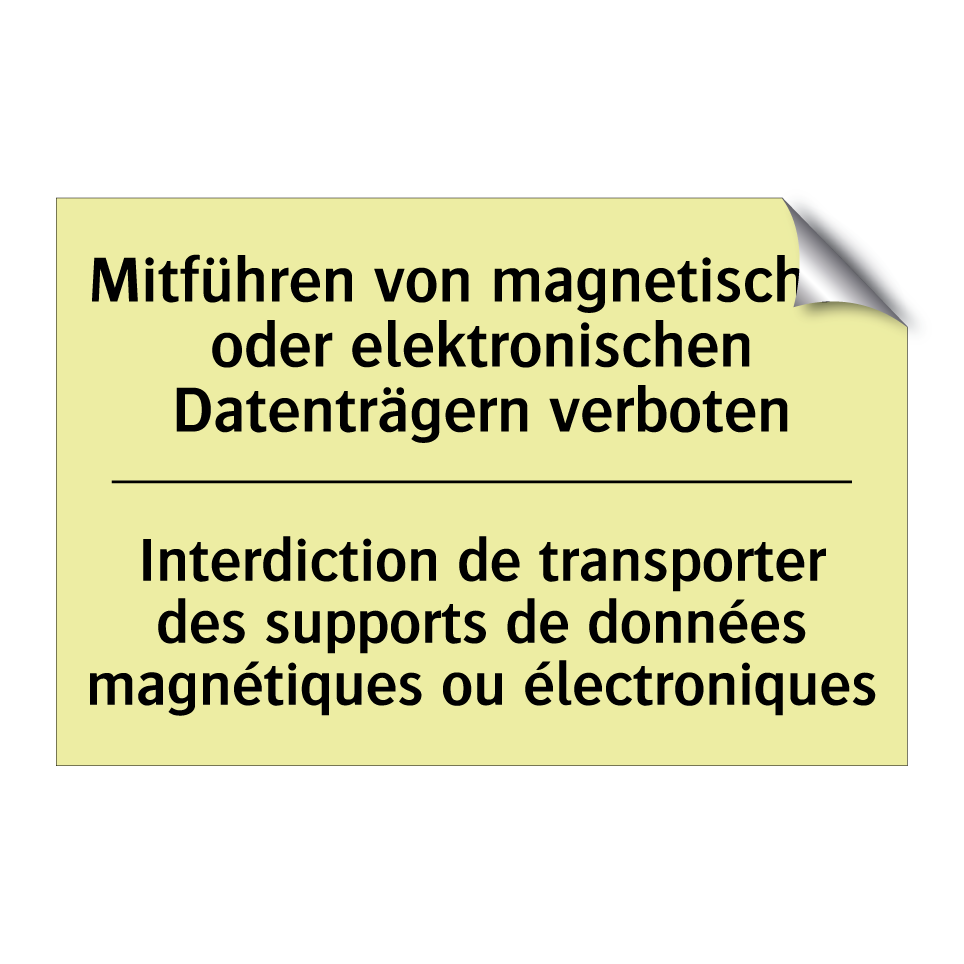 Mitführen von magnetischen oder /.../ - Interdiction de transporter des /.../