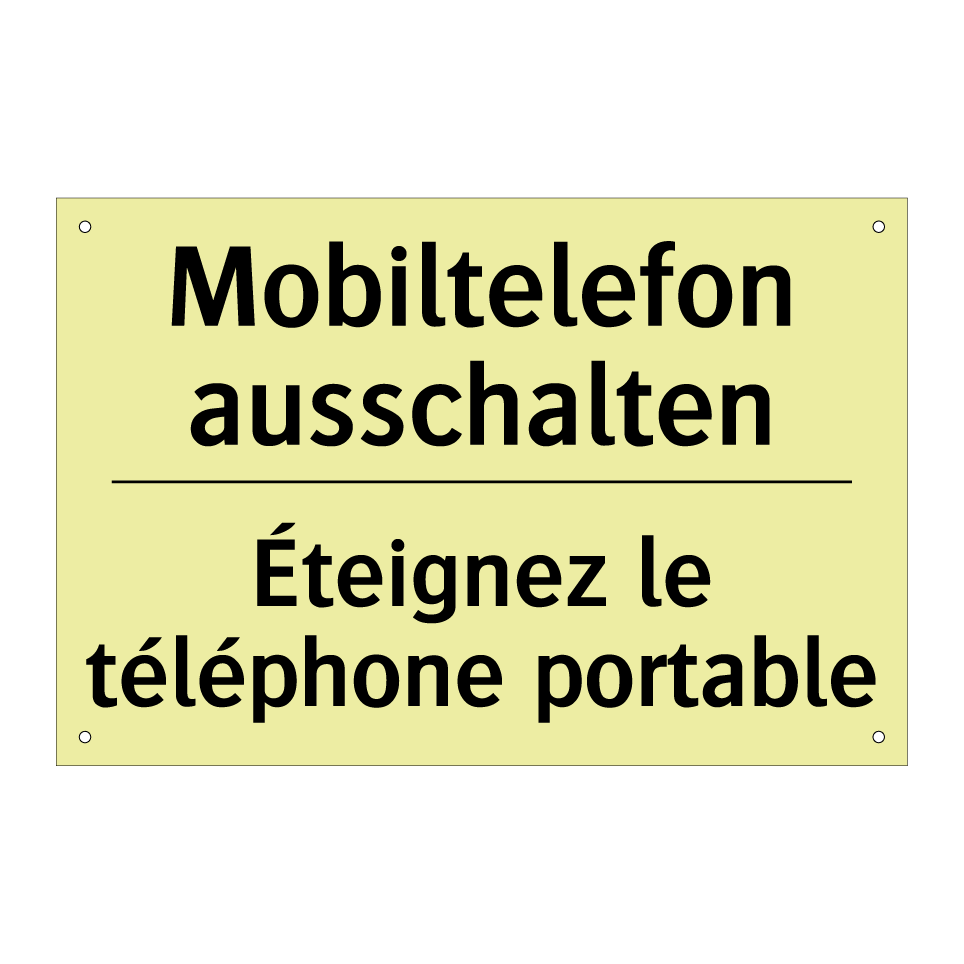 Mobiltelefon ausschalten - Éteignez le téléphone portable