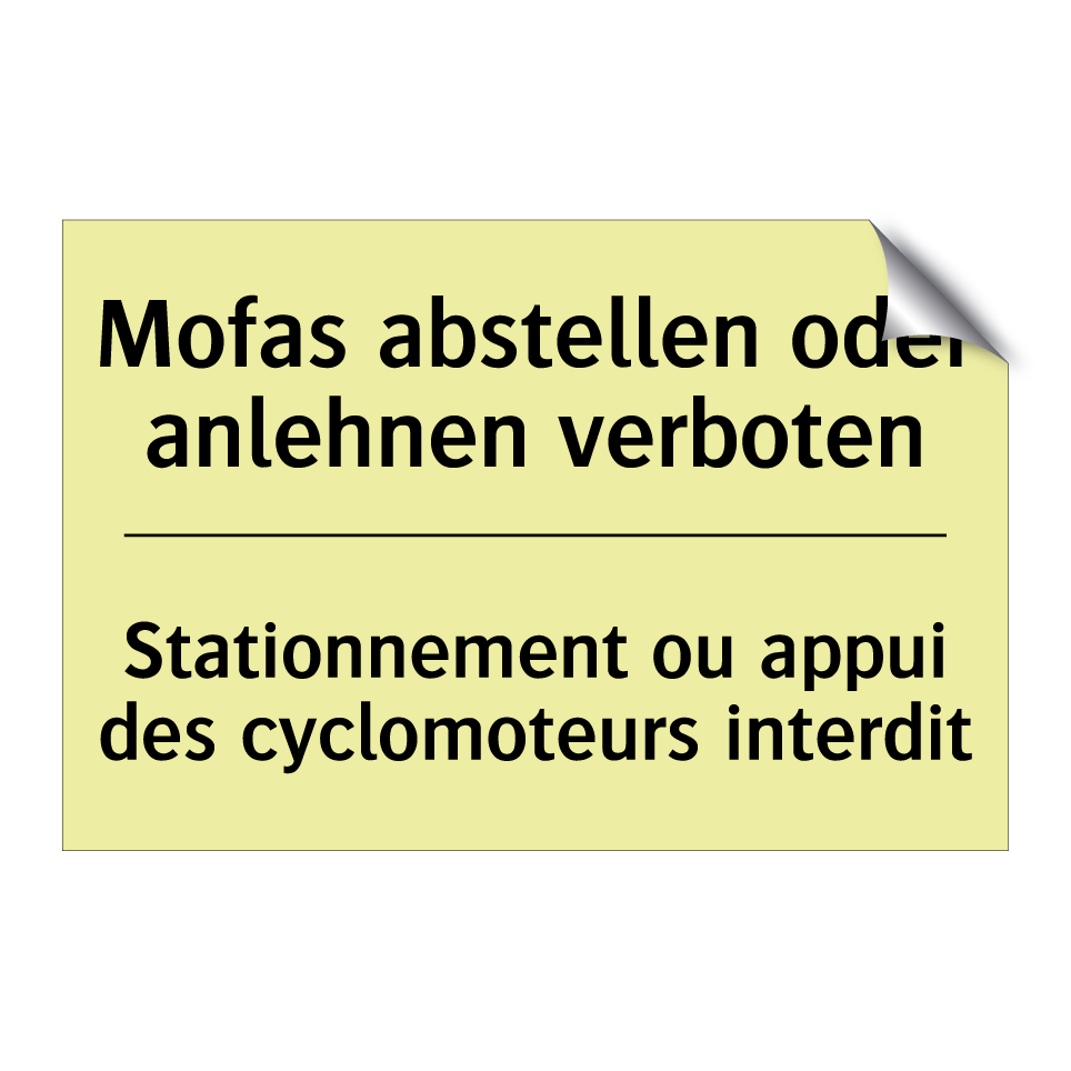 Mofas abstellen oder anlehnen /.../ - Stationnement ou appui des cyclomoteurs /.../
