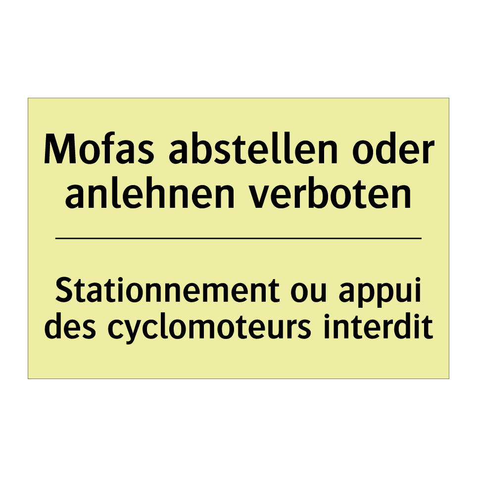 Mofas abstellen oder anlehnen /.../ - Stationnement ou appui des cyclomoteurs /.../