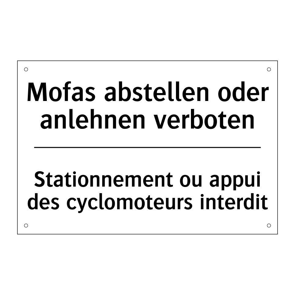 Mofas abstellen oder anlehnen /.../ - Stationnement ou appui des cyclomoteurs /.../