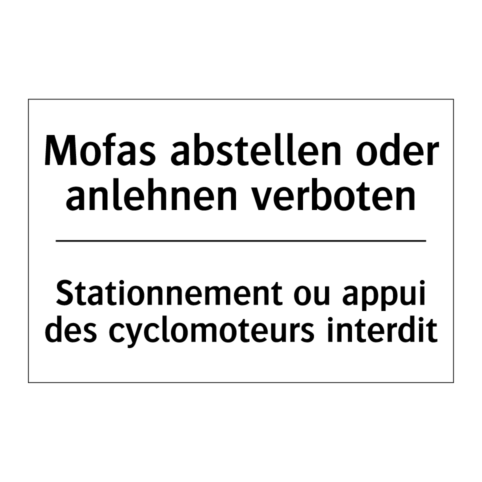 Mofas abstellen oder anlehnen /.../ - Stationnement ou appui des cyclomoteurs /.../