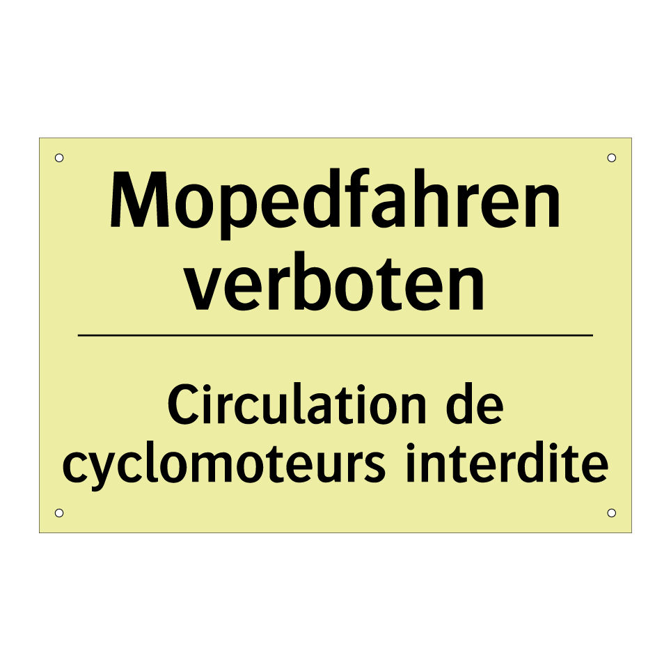 Mopedfahren verboten - Circulation de cyclomoteurs interdite /.../