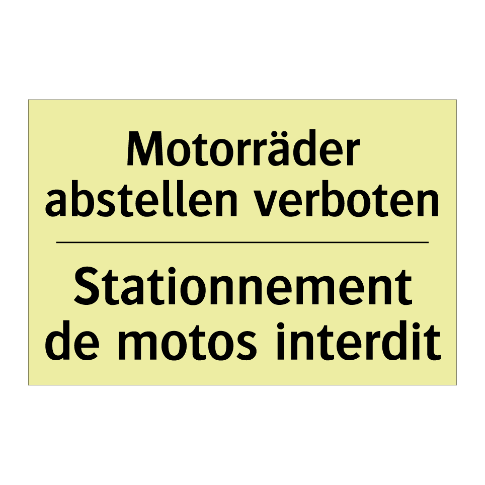 Motorräder abstellen verboten - Stationnement de motos interdit /.../