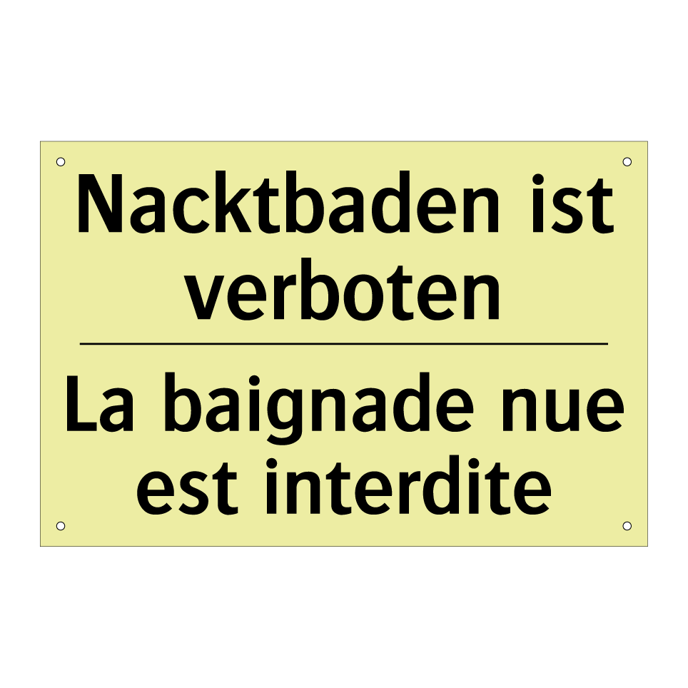 Nacktbaden ist verboten - La baignade nue est interdite