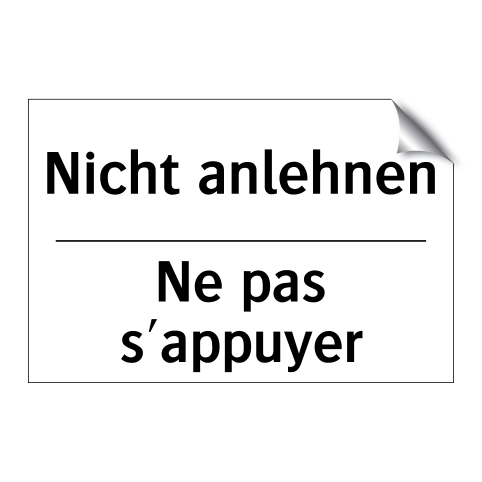 Nicht anlehnen - Ne pas s'appuyer