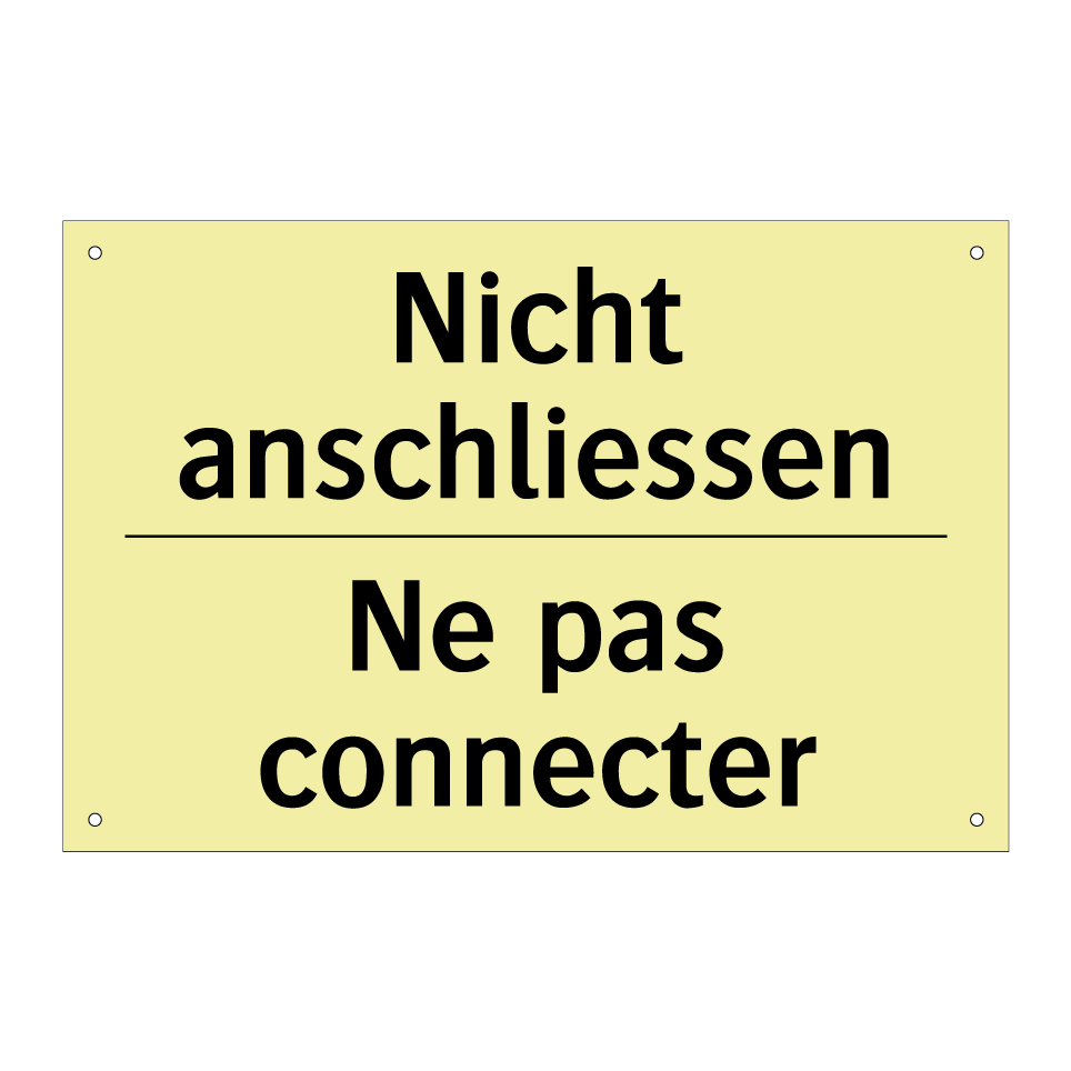 Nicht anschliessen - Ne pas connecter