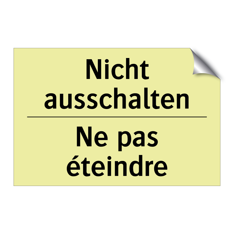 Nicht ausschalten - Ne pas éteindre