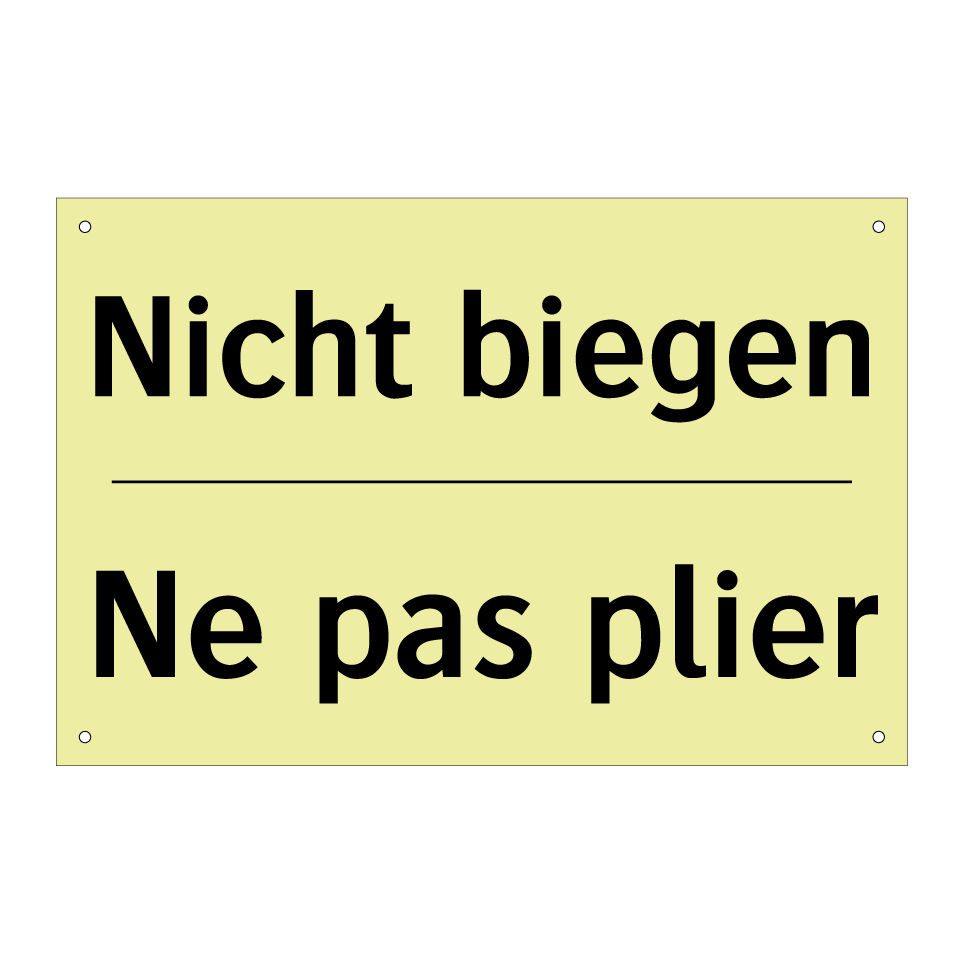 Nicht biegen - Ne pas plier