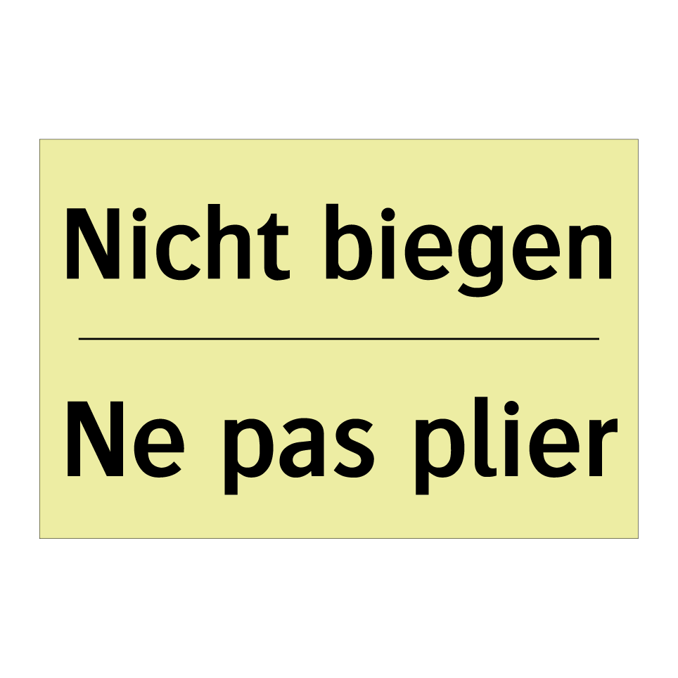 Nicht biegen - Ne pas plier