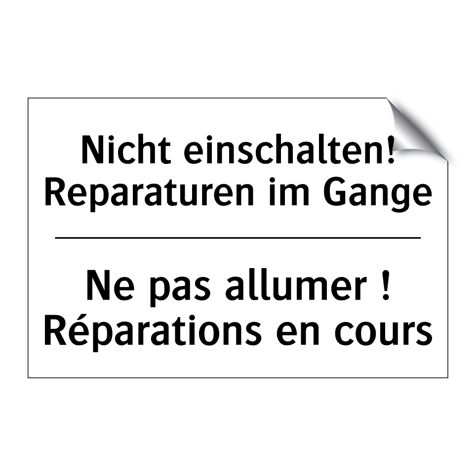 Nicht einschalten! Reparaturen /.../ - Ne pas allumer ! Réparations en /.../