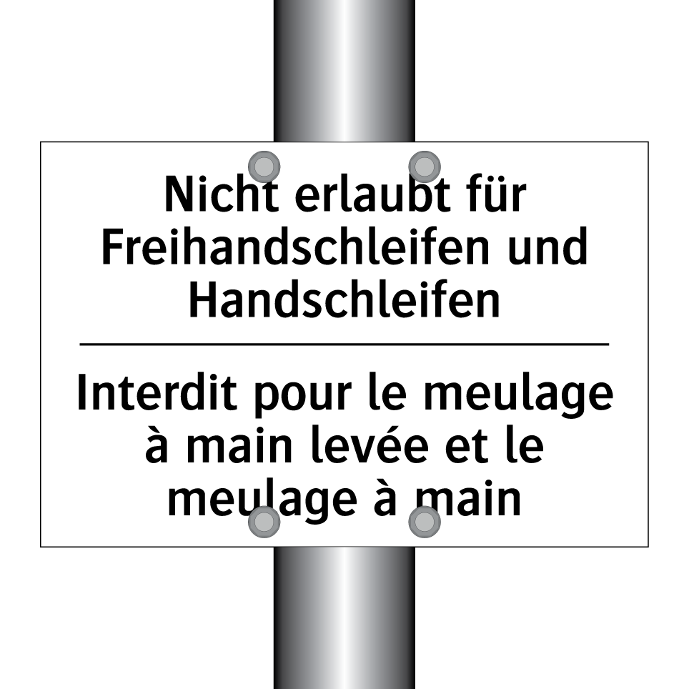 Nicht erlaubt für Freihandschleifen /.../ - Interdit pour le meulage à main /.../