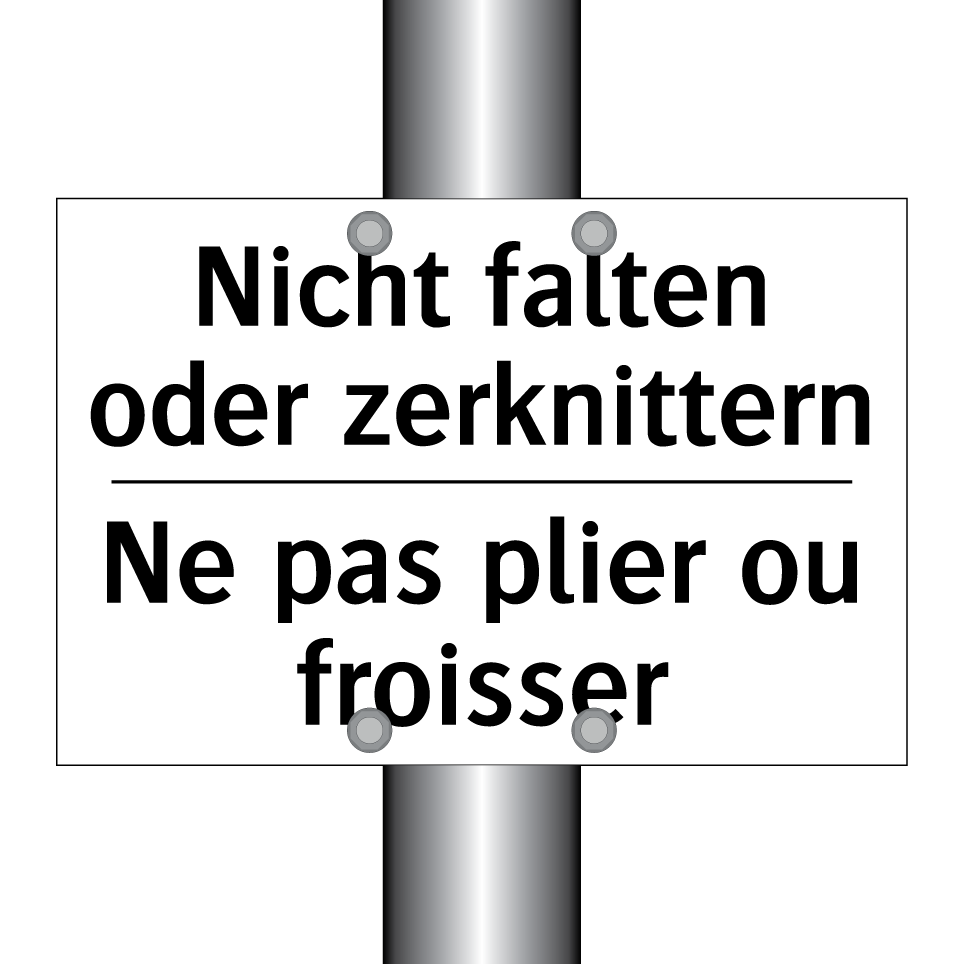 Nicht falten oder zerknittern - Ne pas plier ou froisser