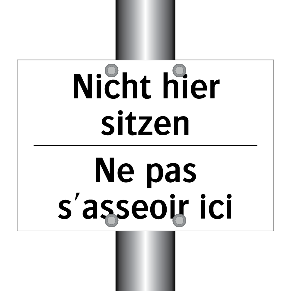 Nicht hier sitzen - Ne pas s'asseoir ici