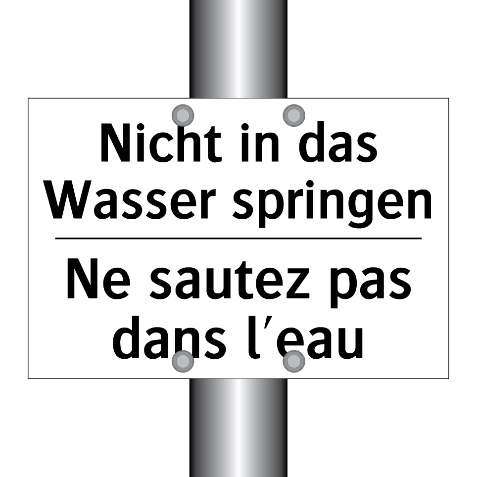 Nicht in das Wasser springen - Ne sautez pas dans l'eau
