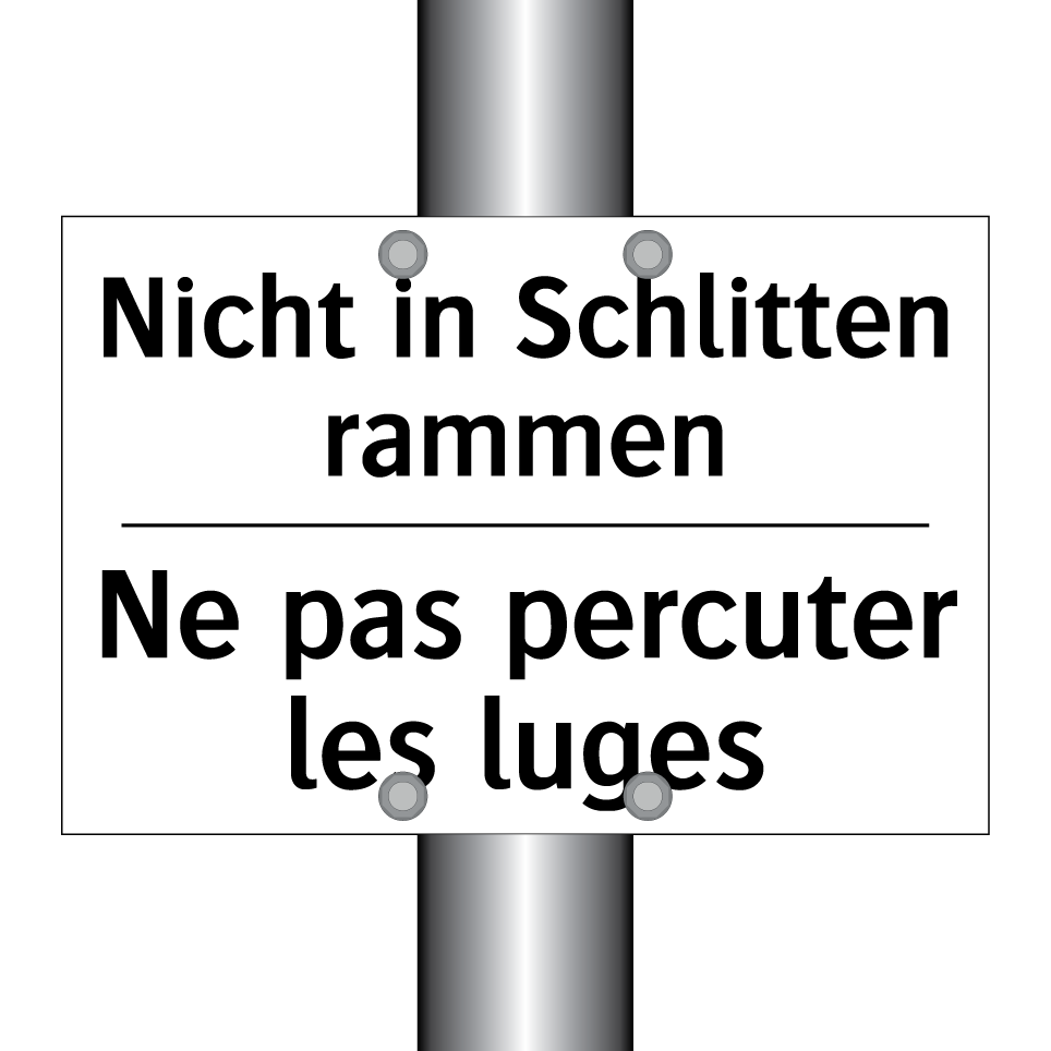 Nicht in Schlitten rammen - Ne pas percuter les luges