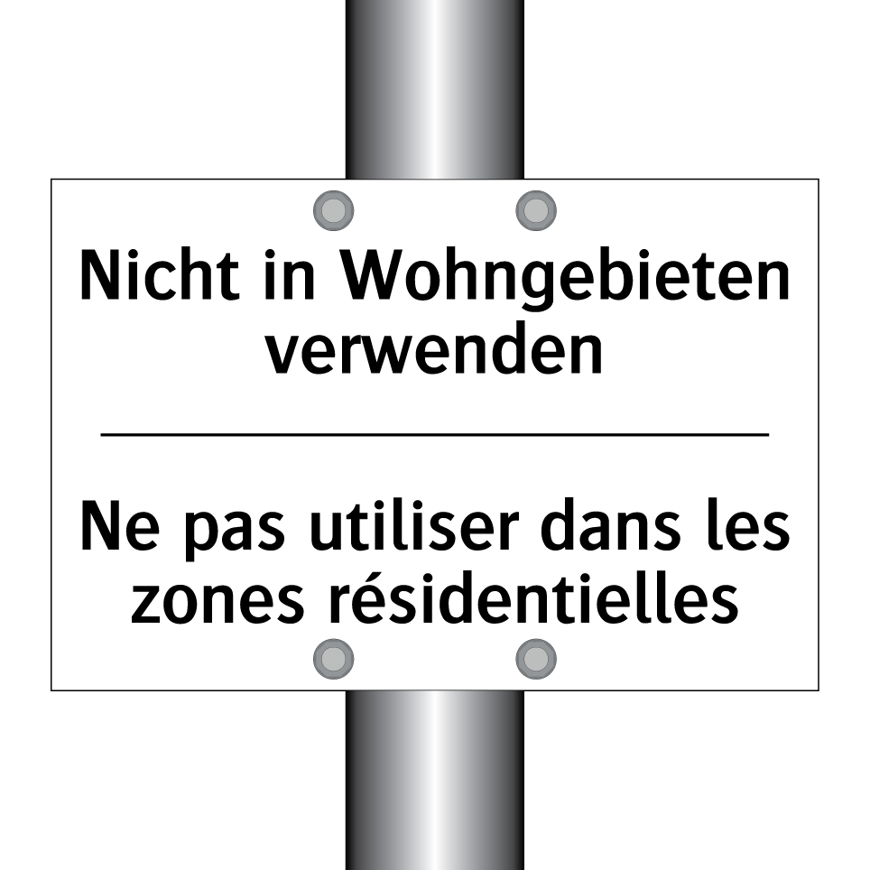 Nicht in Wohngebieten verwenden /.../ - Ne pas utiliser dans les zones /.../