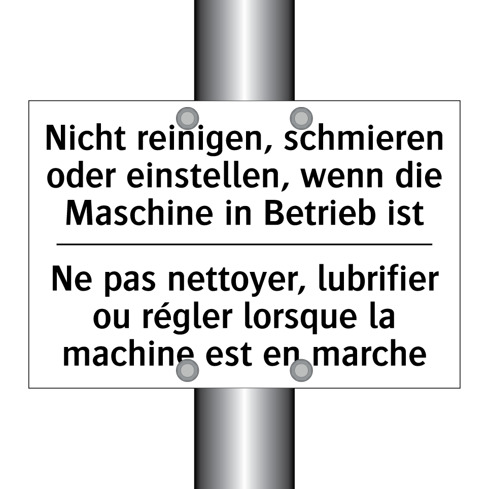 Nicht reinigen, schmieren oder /.../ - Ne pas nettoyer, lubrifier ou /.../