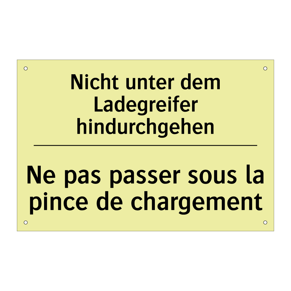 Nicht unter dem Ladegreifer hindurchgehen /.../ - Ne pas passer sous la pince de /.../