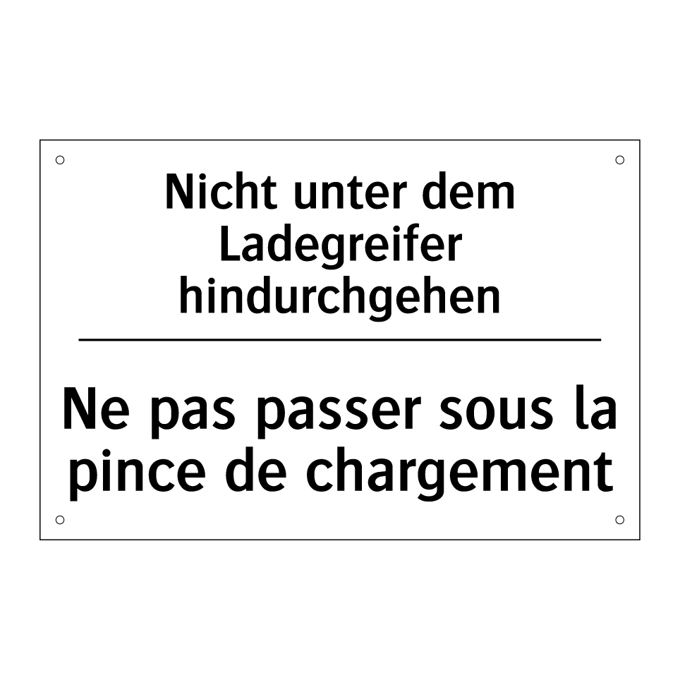Nicht unter dem Ladegreifer hindurchgehen /.../ - Ne pas passer sous la pince de /.../