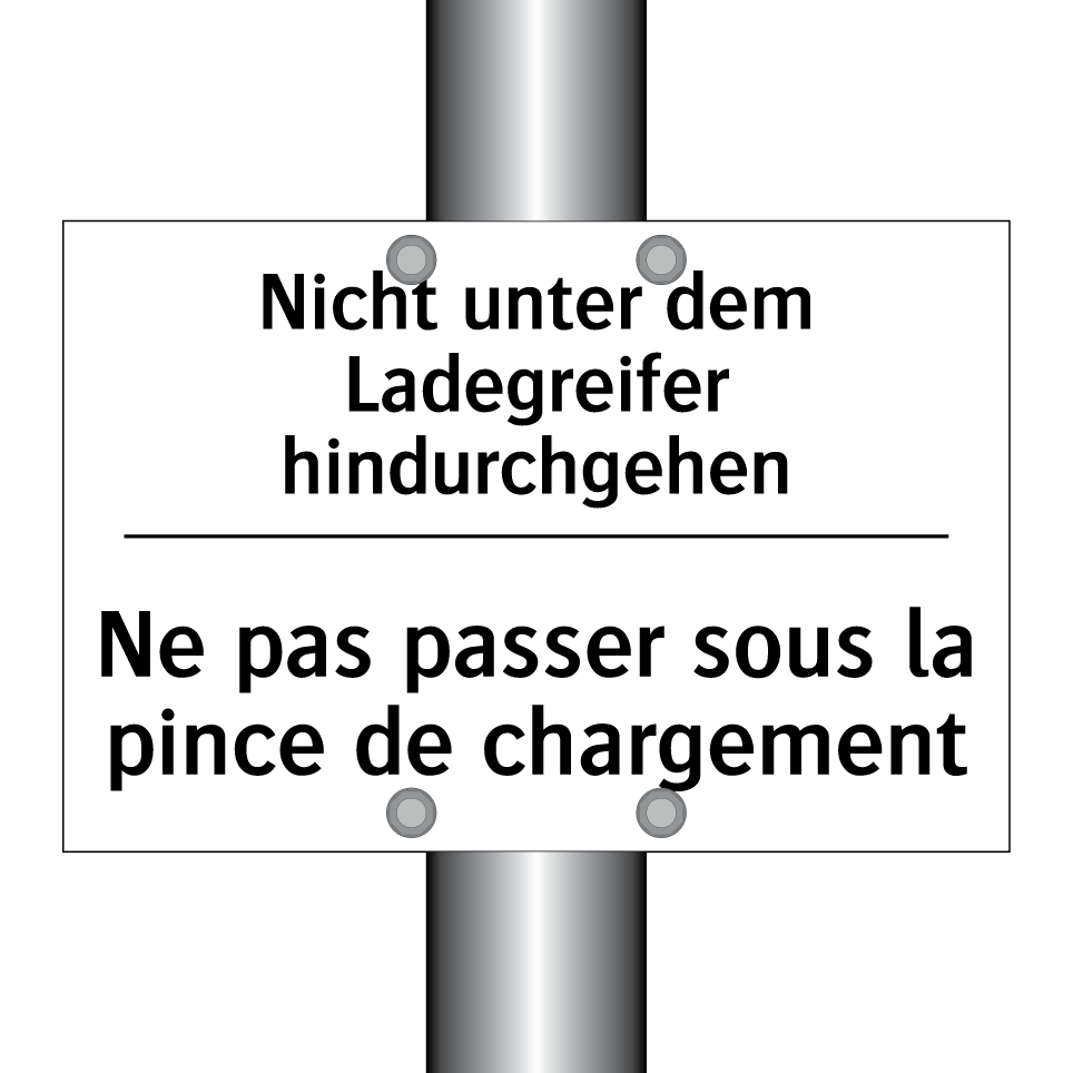 Nicht unter dem Ladegreifer hindurchgehen /.../ - Ne pas passer sous la pince de /.../